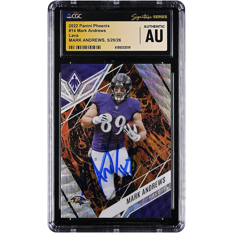 Mark Andrews Baltimore Ravens Autographed 2022 Panini Phoenix Lava #14 #/175 CGC Fanatics Witnessed Authenticated Card