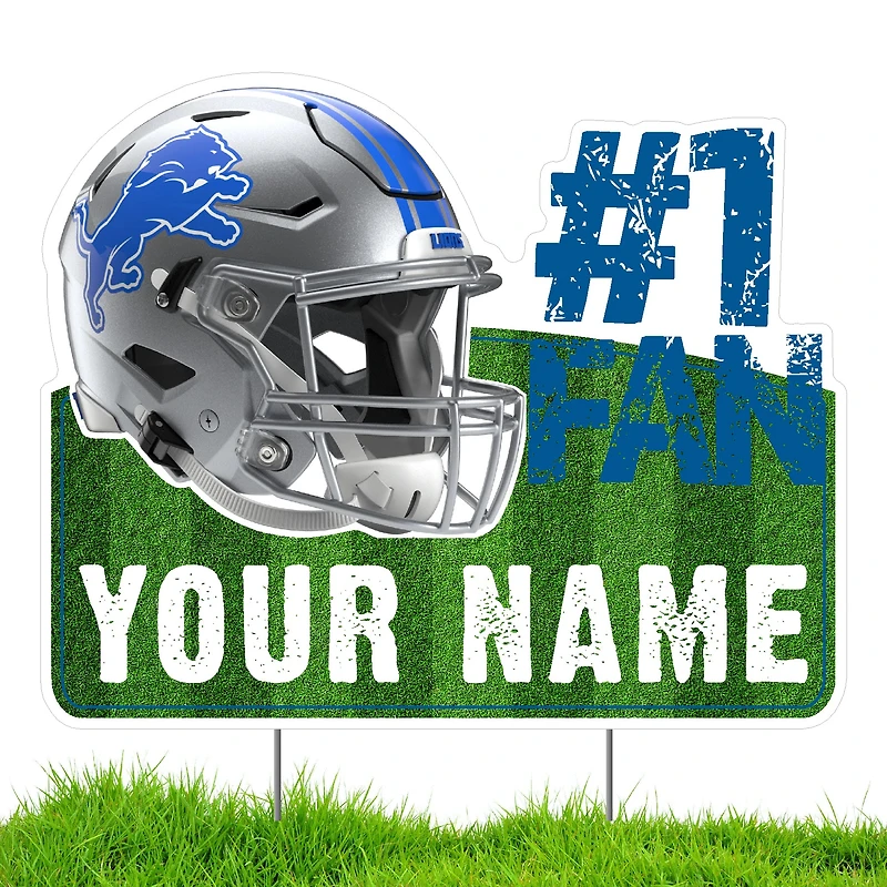 Detroit Lions #1 Fan Personalized Lawn Sign