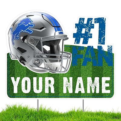 Detroit Lions #1 Fan Personalized Lawn Sign