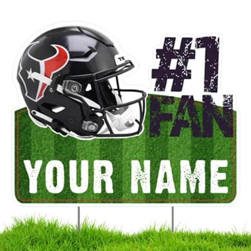Houston Texans #1 Fan Personalized Lawn Sign