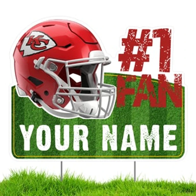 Kansas City Chiefs #1 Fan Personalized Lawn Sign