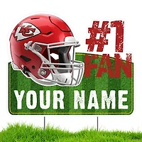 Kansas City Chiefs #1 Fan Personalized Lawn Sign