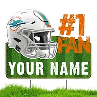 Miami Dolphins #1 Fan Personalized Lawn Sign