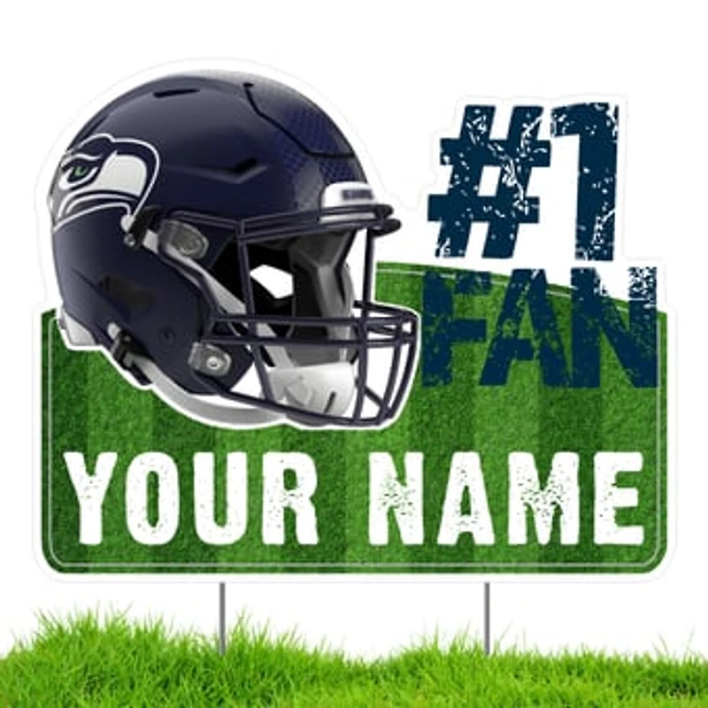 Seattle Seahawks #1 Fan Personalized Lawn Sign