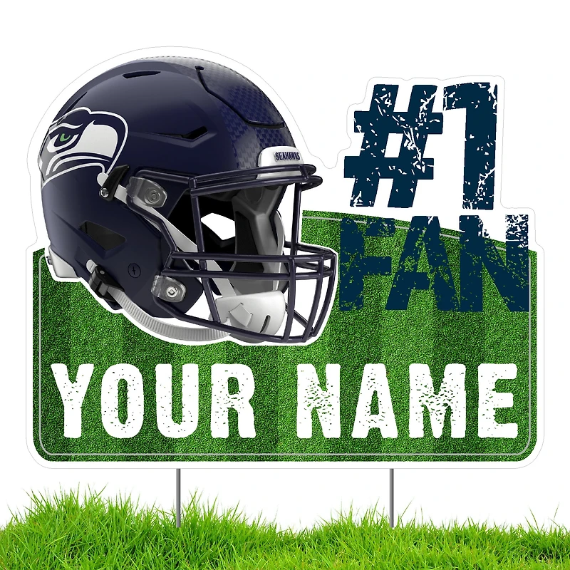 Seattle Seahawks #1 Fan Personalized Lawn Sign