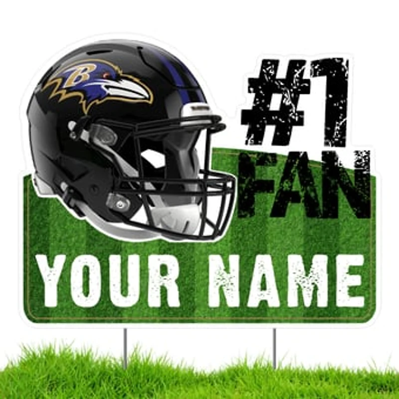 Baltimore Ravens #1 Fan Personalized Lawn Sign