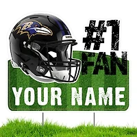 Baltimore Ravens #1 Fan Personalized Lawn Sign