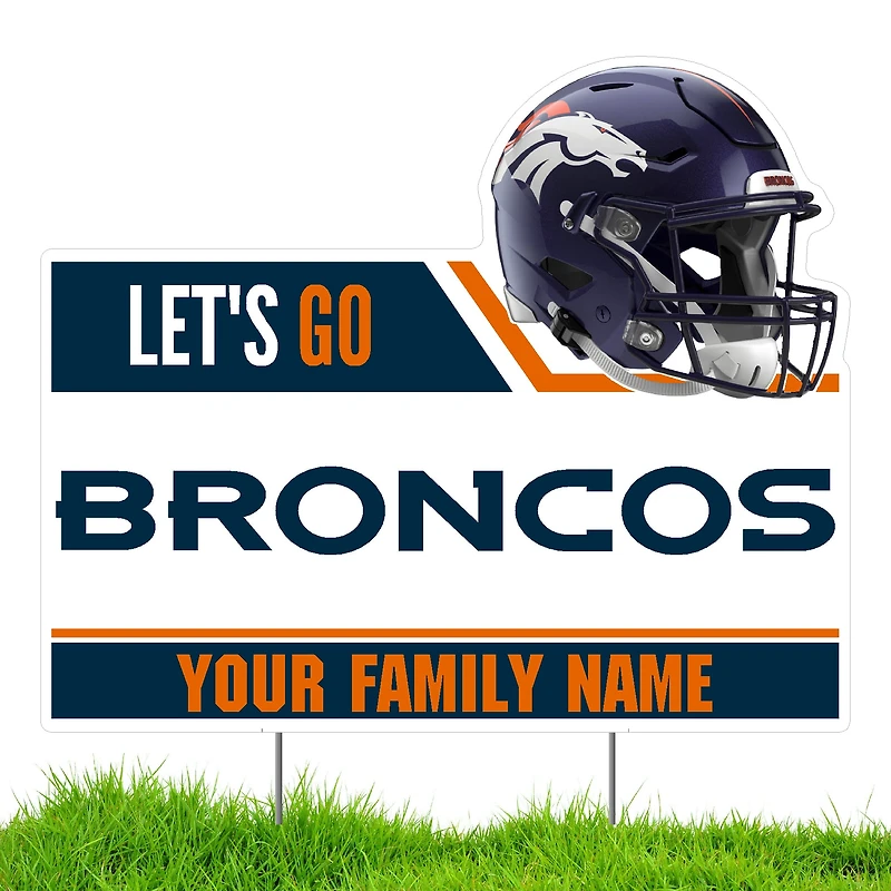 Denver Broncos Let's Go Personalized Lawn Sign