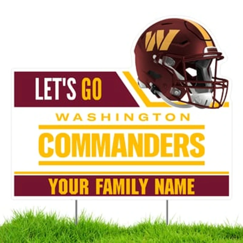 Washington Commanders Let's Go Personalized Lawn Sign