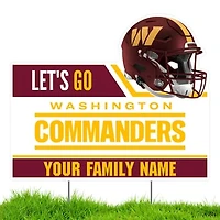 Washington Commanders Let's Go Personalized Lawn Sign