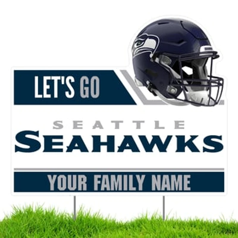 Seattle Seahawks Let's Go Personalized Lawn Sign