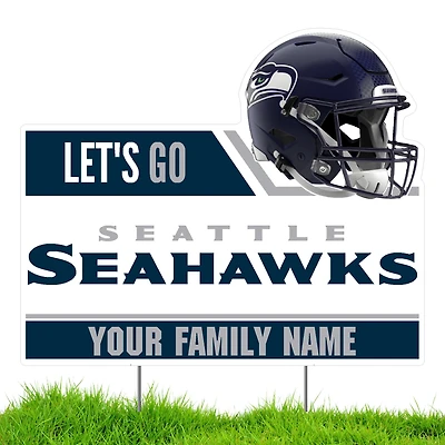 Seattle Seahawks Let's Go Personalized Lawn Sign