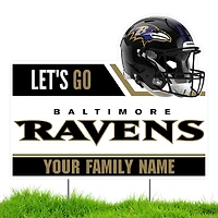 Baltimore Ravens Let's Go Personalized Lawn Sign