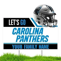 Carolina Panthers Let's Go Personalized Lawn Sign