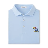 Men's Peter Millar  Light Blue Kansas Jayhawks Jubilee Performance Jersey Polo