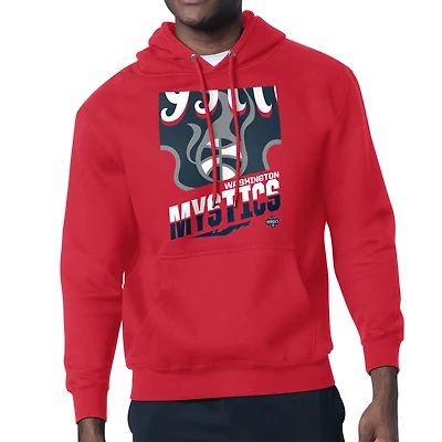 Men's Starter Red Washington Mystics Logo Zoom Graphic Fleece Hoodie