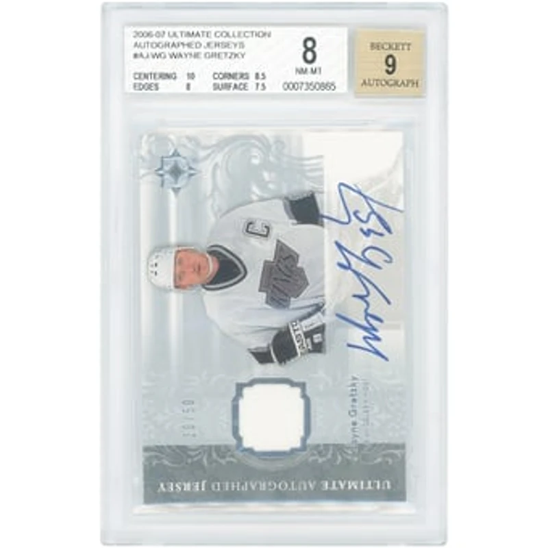 Wayne Gretzky Los Angeles Kings Autographed 2006-07 Upper Deck Ultimate Collection Autographed Jersey Relic #AJ-WG #20/50 BGS Authenticated 8/9 Card - 10,8.5,8,7.5 Subgrades
