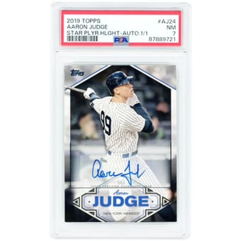 Aaron Judge New York Yankees Autographed 2019 Topps Star Player Highlights #AJ-24 #1/1 PSA Authenticated 7 Card