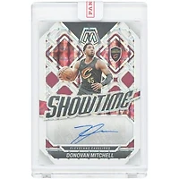 Donovan Mitchell Cleveland Cavaliers Autographed 2023-24 Panini Mosaic Showtime Signatures Mosaic White #SS-MIT #15/15 Card