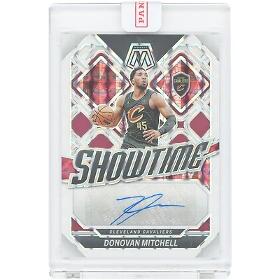 Donovan Mitchell Cleveland Cavaliers Autographed 2023-24 Panini Mosaic Showtime Signatures Mosaic White #SS-MIT #15/15 Card
