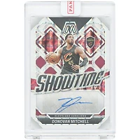 Donovan Mitchell Cleveland Cavaliers Autographed 2023-24 Panini Mosaic Showtime Signatures Mosaic White #SS-MIT #15/15 Card