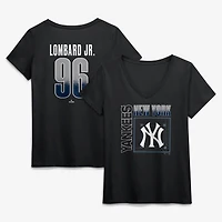 Women's George Lombard Jr. Black New York Yankees Homefield Pop Name & Number V-Neck T-Shirt