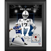 Daniel Jones Indianapolis Colts Facsimile Signature Framed 11" x 14" Showcase Collage with a Piece of Game-Used Football - Limited Edition of 250