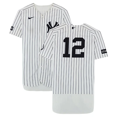 Trent Grisham New York Yankees Game-Used #12 White Nike Pinstripe Jersey vs. Pittsburgh Pirates on July 22, 2026 - Game Two of Doubleheader