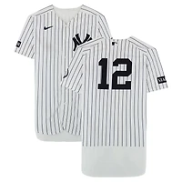 Trent Grisham New York Yankees Game-Used #12 White Nike Pinstripe Jersey vs. Pittsburgh Pirates on July 22, 2026 - Game Two of Doubleheader