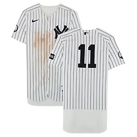 Anthony Volpe New York Yankees Game-Used #11 White Nike Pinstripe Jersey vs. Pittsburgh Pirates on July 22, 2026 - Game Two of Doubleheader