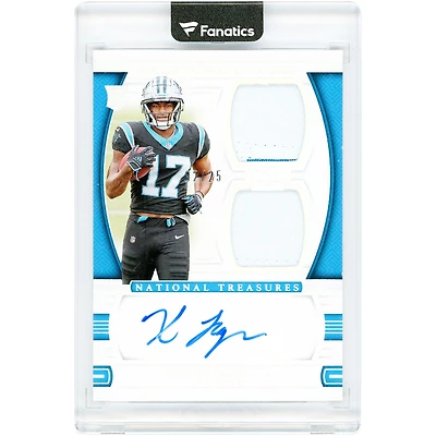 Xavier Legette Carolina Panthers Autographed 2024 Panini National Treasures Rookie NFL Gear Signatures Dual Jersey Relics #RGS-XLE #2/25 Rookie Card