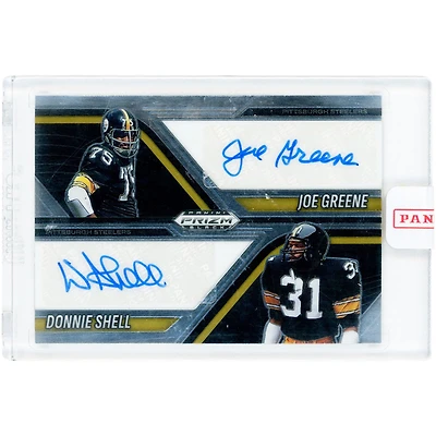 Joe Greene & Donnie Shell Pittsburgh Steelers Autographed 2025 Panini Prizm Black Dual #DA-STE Card