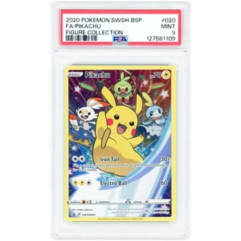 Pikachu 2020 Pokemon Sword & Shield Black Star Promo Full Art Figure Collection #20 PSA Authenticated 9 Card