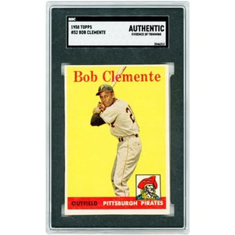 Roberto Clemente Pittsburgh Pirates 1958 Topps #52 SGC Authenticated Auth Card