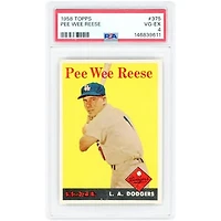 Pee Wee Reese Los Angeles Dodgers 1958 Topps #375 PSA Authenticated 4 Card