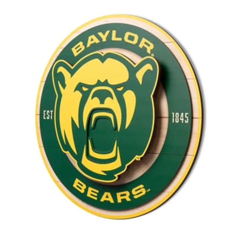 IDNA Baylor Bears 15" x 15" 3DX Logo Circle Backer Wall Art