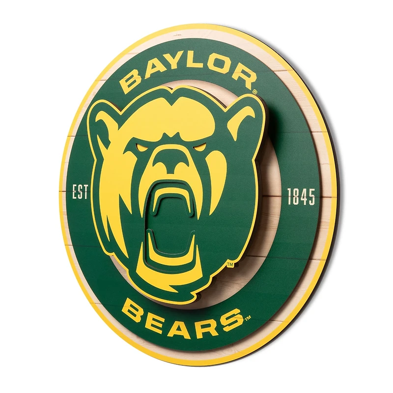 IDNA Baylor Bears 15" x 15" 3DX Logo Circle Backer Wall Art