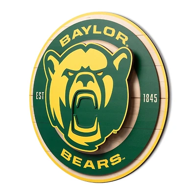 IDNA Baylor Bears 15" x 15" 3DX Logo Circle Backer Wall Art