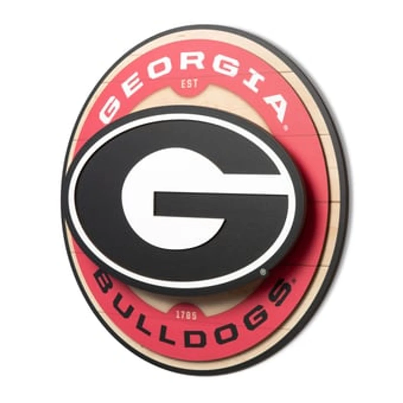IDNA Georgia Bulldogs 15" x 15" 3DX Logo Circle Backer Wall Art