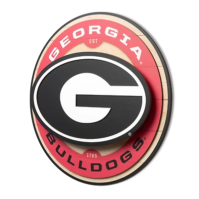 IDNA Georgia Bulldogs 15" x 15" 3DX Logo Circle Backer Wall Art