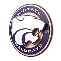 IDNA Kansas State Wildcats 15" x 15" 3DX Logo Circle Backer Wall Art