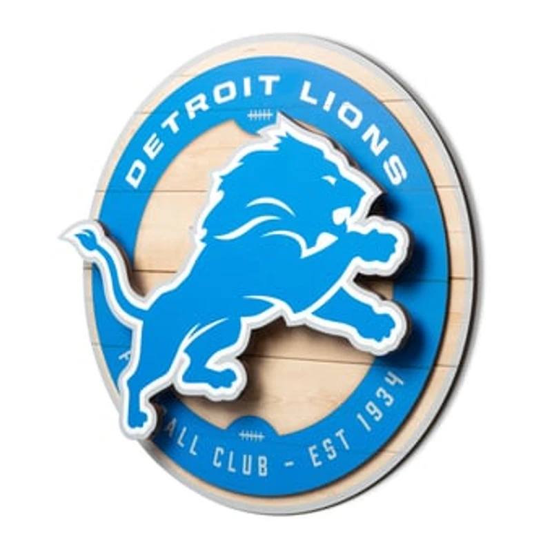 IDNA Detroit Lions 15" x 15" 3DX Logo Circle Backer Wall Art
