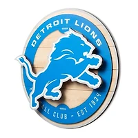 IDNA Detroit Lions 15" x 15" 3DX Logo Circle Backer Wall Art