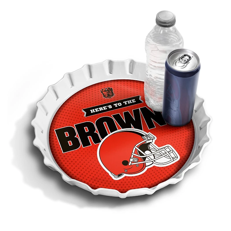 IDNA Cleveland Browns 13" Bottle Cap Serving Tray