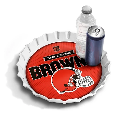 IDNA Cleveland Browns 13" Bottle Cap Serving Tray