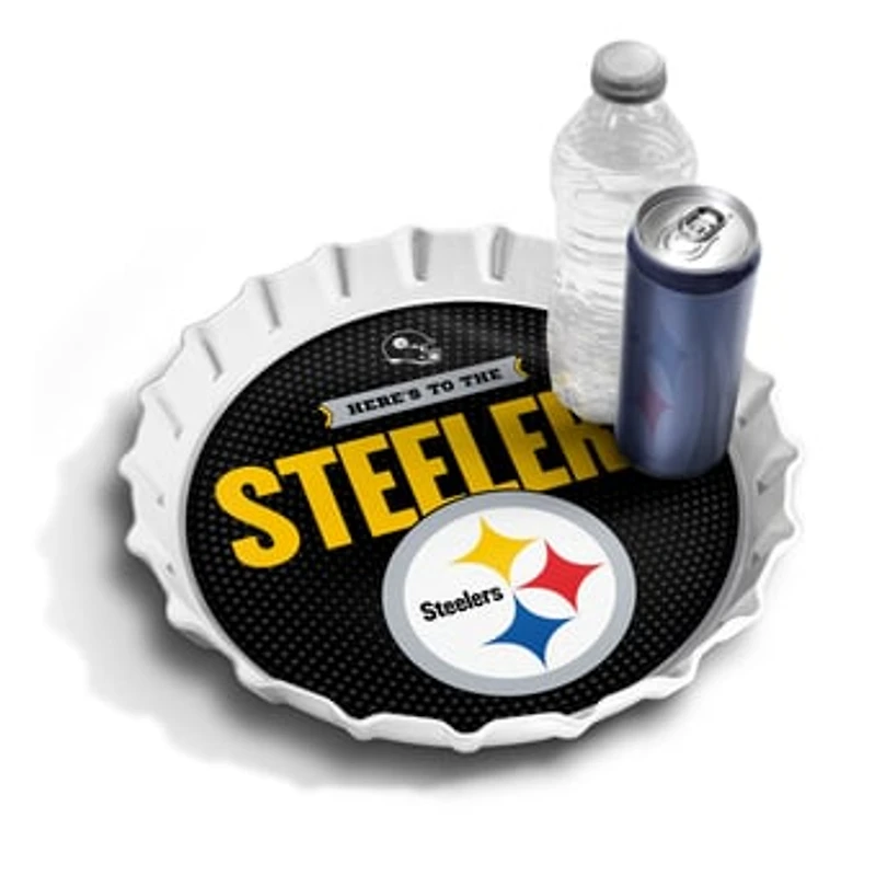 IDNA Pittsburgh Steelers 13" Bottle Cap Serving Tray