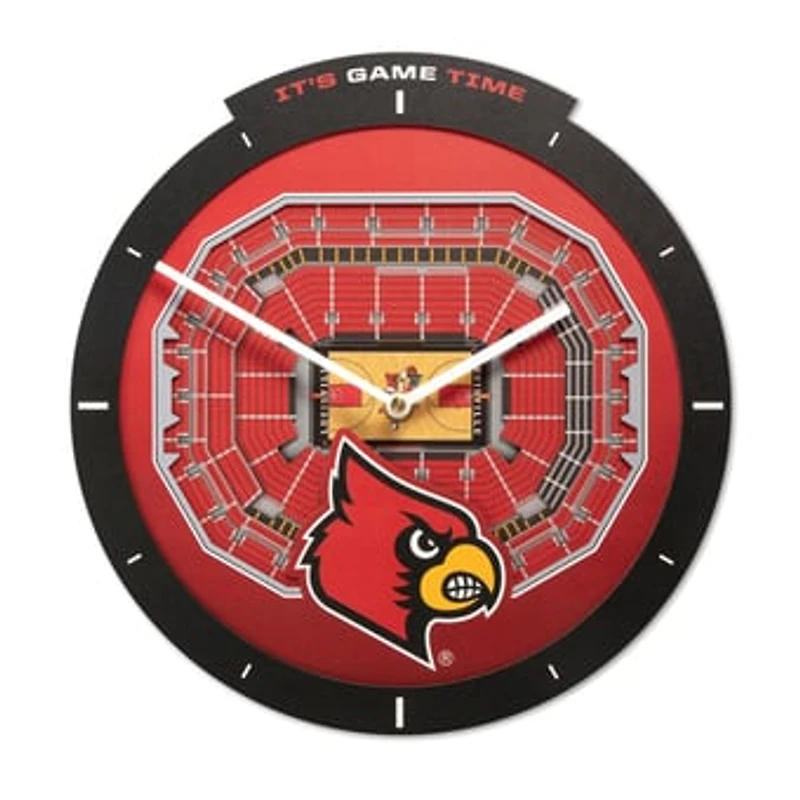 IDNA Louisville Cardinals StadiumView 3D Wall Clock