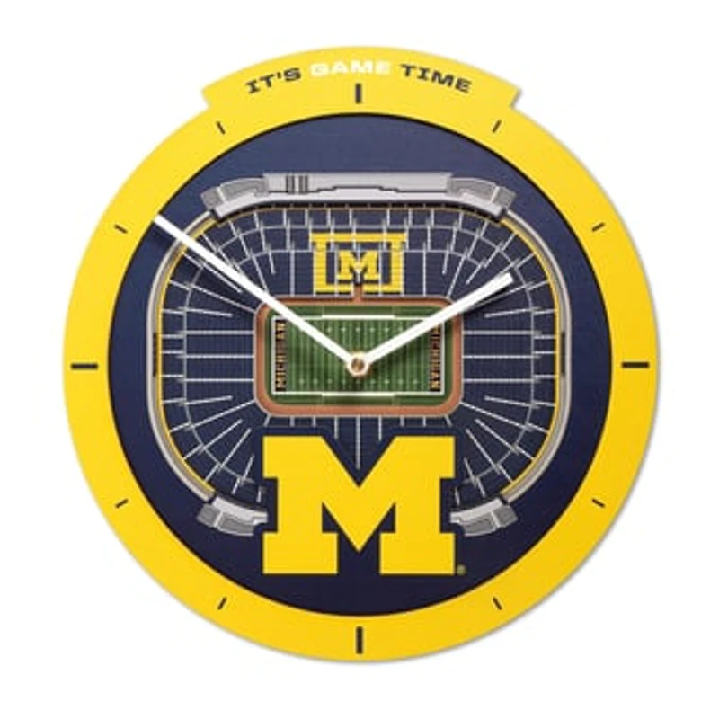IDNA Michigan Wolverines StadiumView 3D Wall Clock