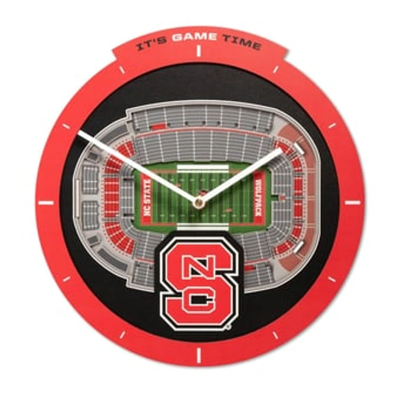 IDNA NC State Wolfpack StadiumView 3D Wall Clock