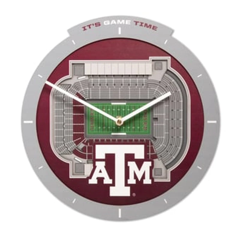 IDNA Texas A&M Aggies StadiumView 3D Wall Clock